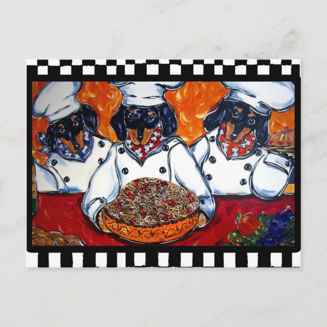 Carte Postale Chefs Dachshund (Devant)