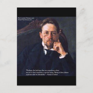 Carte Postale Chekhov "Love Normal State" Citation Cadeaux Tee -