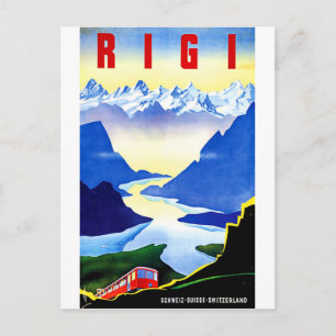 Carte Postale chemin de fer de montagne de Rigi, Suisse, voyage