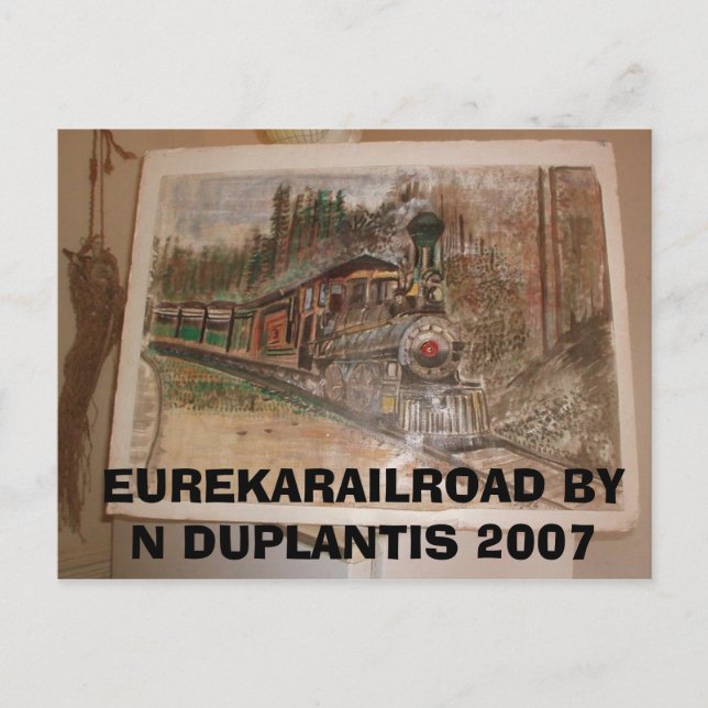 Carte Postale Chemin de fer Eureka par Norman Duplantis (Devant)
