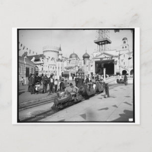 Carte Postale Chemin de fer miniature, île Coney, N.Y. c1905