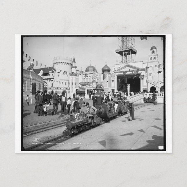 Carte Postale Chemin de fer miniature, île Coney, N.Y. c1905 (Devant)