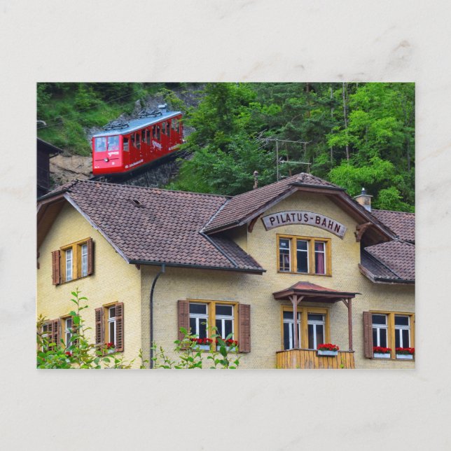 Carte Postale Chemin de fer suisse du Mont Pilatus (Devant)