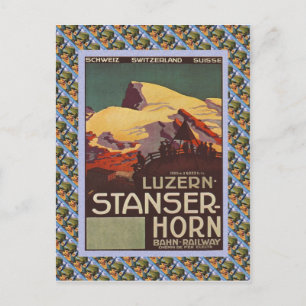 Carte Postale Chemin de fer suisse vintage Luzern Stanzerhorn