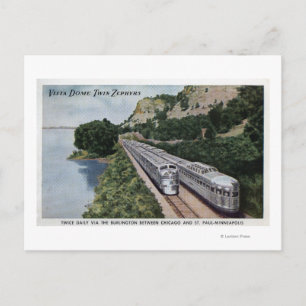 Carte Postale Chemin de fer Vista Dome Twin Zephers