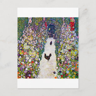 Carte Postale Chemin de jardin avec poulets, Gustav Klimt