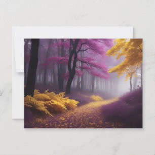 Carte Postale Chemin D'Or À Travers Purple Woods