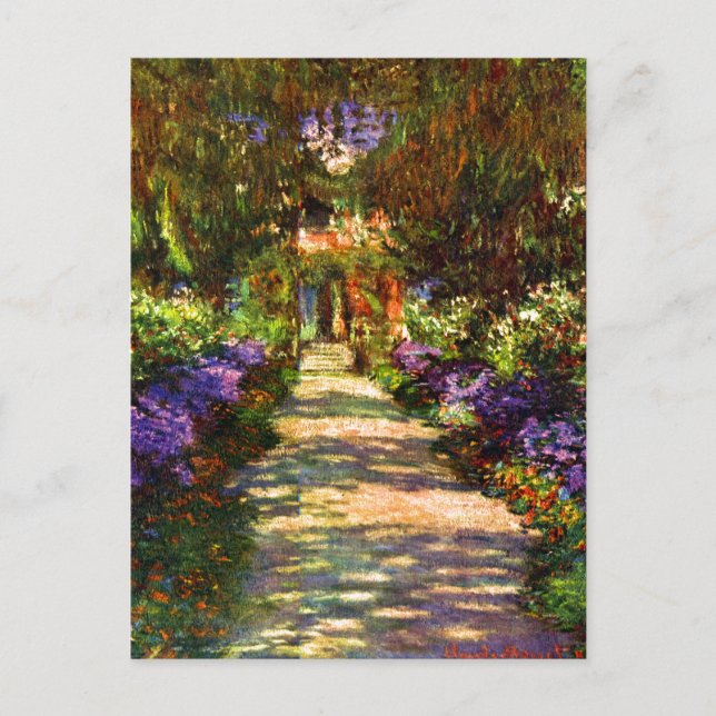 Carte Postale Chemin du jardin par Claude Monet (Devant)