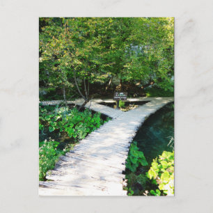 Carte Postale chemin en bois plitvice, croatie