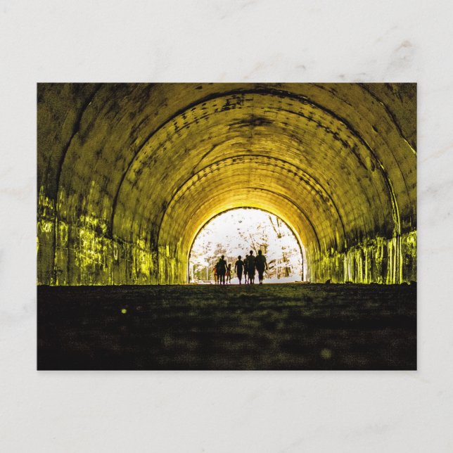 Carte Postale chemin tunnel nulle part bryson ville nature lac f (Devant)