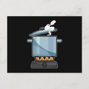 Carte Postale Cheminée avec Saucepan & Lid