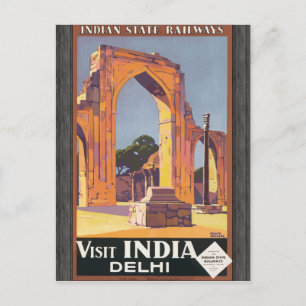 Carte Postale Chemins de fer de l'État indien Visite Inde Delhi,