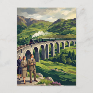 Carte Postale Chemins de fer de voyage vintage des Highlands éco