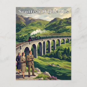 Carte Postale Chemins de fer de voyage vintage des Highlands éco