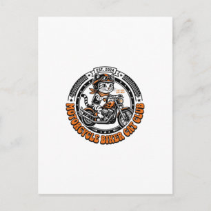 Carte Postale Chemise de l'amant de chat de motard de moto - Mot