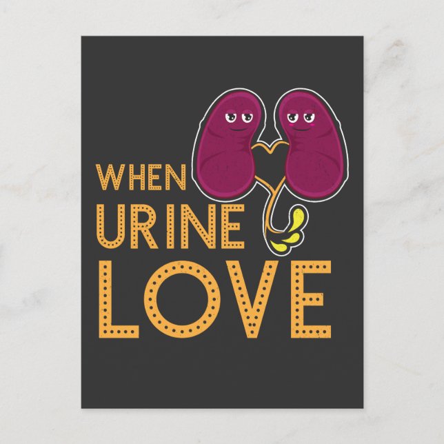 Carte Postale Chemise du rein quand l'Urine aime Humour du rein (Devant)