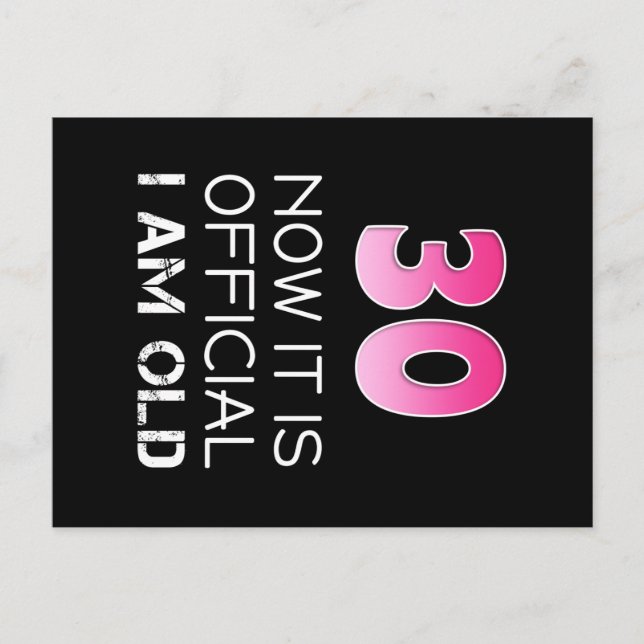 Carte Postale Chemise pour les 30 ans des femmes. Maintenant c'e (Devant)