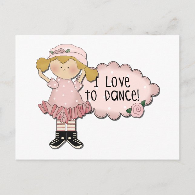 Carte Postale Chemises et cadeaux Blond Girl Dancer (Devant)