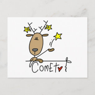 Carte Postale Chemises et cadeaux Comet Reindeer