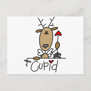 Carte Postale Chemises et cadeaux Cupid Reindeer
