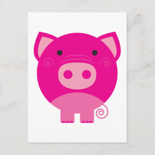 Carte Postale Chemises et cadeaux de cochon roses