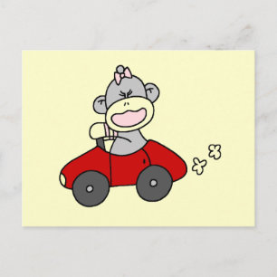Carte Postale Chemises et cadeaux de singe rouge de voiture