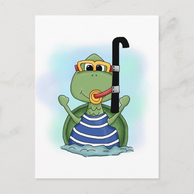 Carte Postale Chemises et cadeaux de tortues aquatiques (Devant)