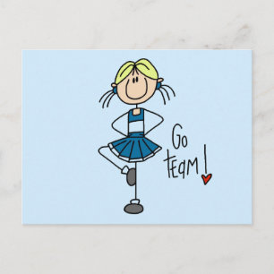 Carte Postale Chemises et cadeaux Pom-pom girl bleus