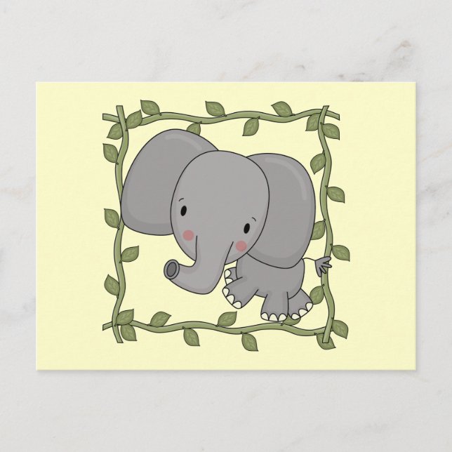 Carte Postale Chemises et cadeaux pour bébés éléphants (Devant)
