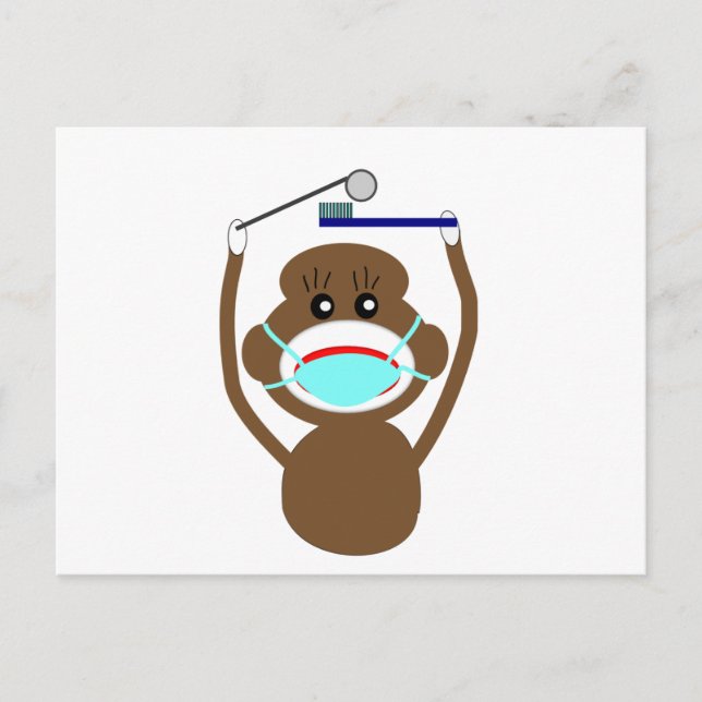 Carte Postale Chemises et cadeaux pour singe-chien Dentiste—Ador (Devant)