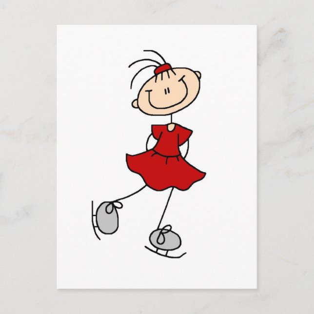 Carte Postale Chemises et cadeaux Red Dress Figure Skater (Devant)
