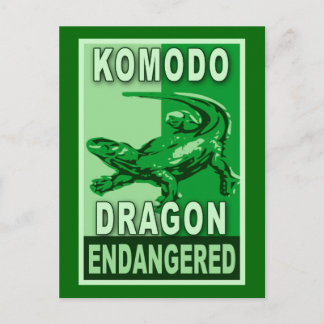 Carte Postale Chemises Komodo Dragon Pop Art en voie de disparit