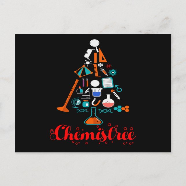 Carte Postale Chemistree Christmas, Funny Science Tee (Devant)