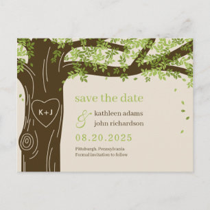 Carte Postale Chêne Arbre COULEUR MODIFIABLE Enregistrer La Date
