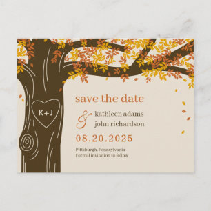 Carte Postale Chêne Arbre COULEUR MODIFIABLE Enregistrer La Date