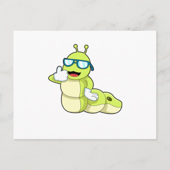 Carte Postale Chenille aux Lunettes (Devant)