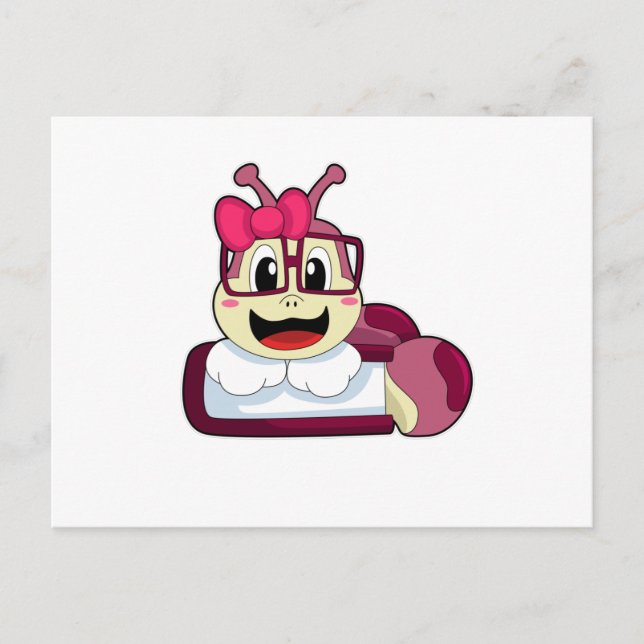 Carte Postale Chenille avec Ruban (Devant)