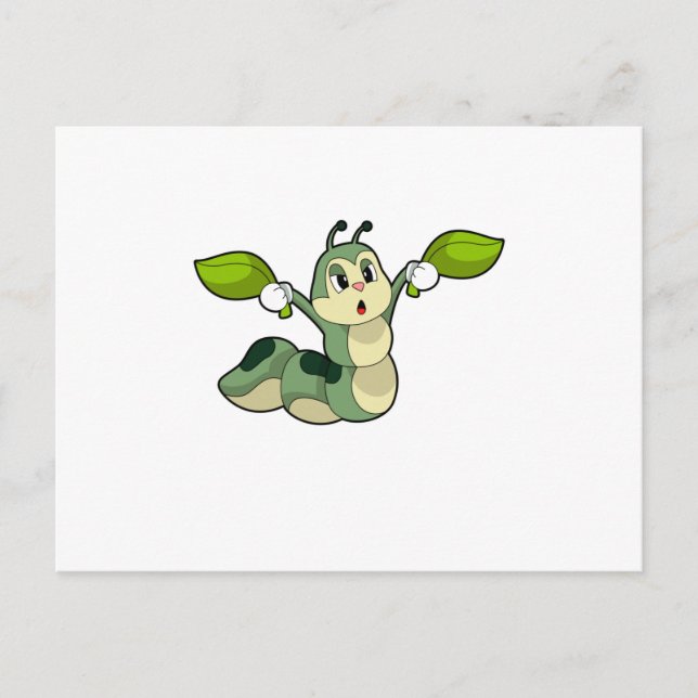 Carte Postale Chenilles Feuilles (Devant)