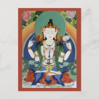 Carte Postale Chenrezig Bodhisattva de la compassion divinité ti