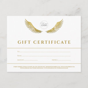 Carte Postale Chèque cadeau Lashes Gold Wings White