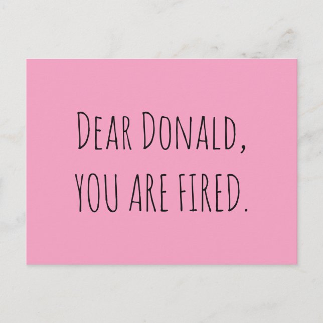 Carte Postale Cher Donald, Tu Es Lié (Devant)