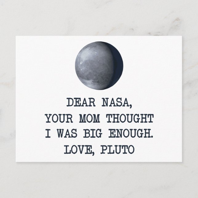 Carte Postale Cher Nasa Love Pluto (Devant)
