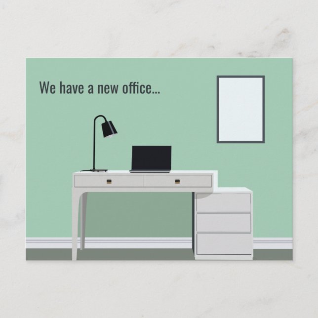 Carte Postale Cher Nouveau Bureau Bureau Bureau Petit Entreprise (Devant)