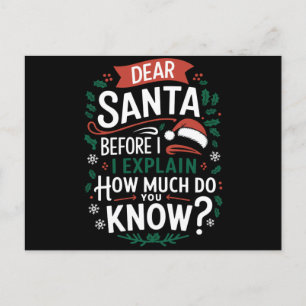 Carte Postale Cher Père Noël Avant D'Expliquer Combien Vous Save