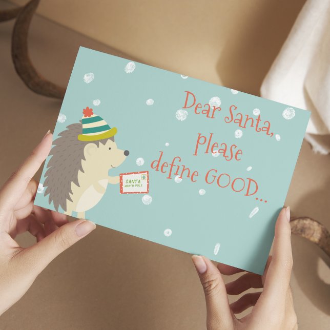 Carte Postale Cher Père Noël, Définissez Bien ! Noël drôle (Créateur téléchargé)
