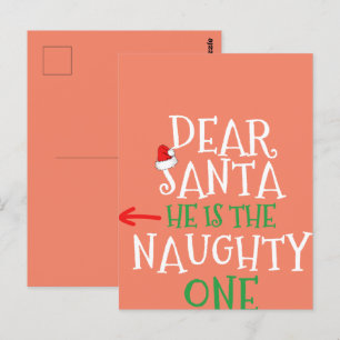 Carte Postale Cher Père Noël, Il Est Le Mauvais Qui Correspond A