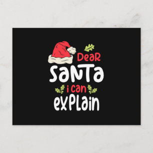 Carte Postale Cher Père Noël, je peux expliquer Noël