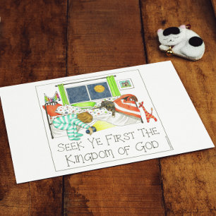 Carte Postale Cherchez Ye First le Royaume de Dieu Inspirationne