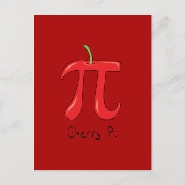 Carte postale Cherry Pi Cute Math Pi Day (Devant)