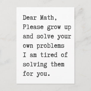 Carte Postale Chers maths résolvez vos propres problèmes